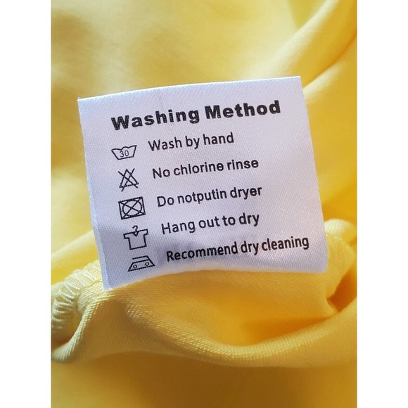 Muxxn Women's Yellow Retro 1950s Asymmetrical Neck Knee Length Pencil Dress M - Picture 8 of 10